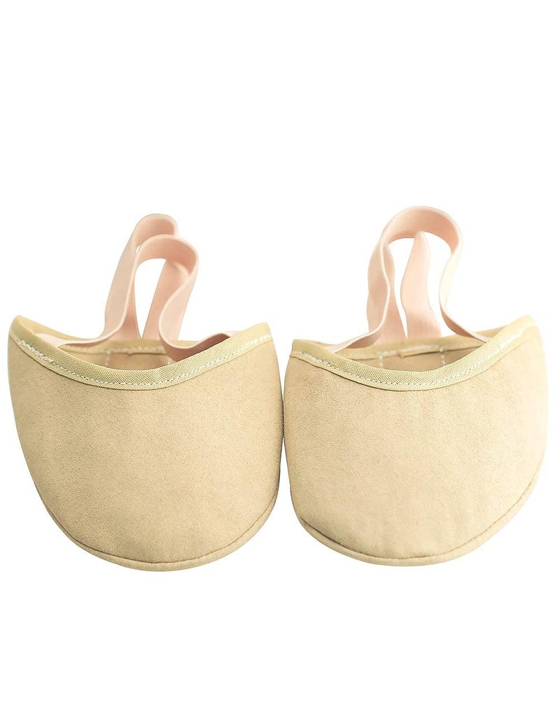 Daydance أحذية الجمباز للبنات من دايدانس، أحذية نصف أصابع من الألياف الدقيقة للأطفال باللون تان - Image 5